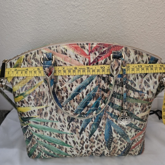 HARD TO FIND! NWOT Large Brahmin Duxbury Botanical Satchel with Matching Wallet - Picture 10 of 14